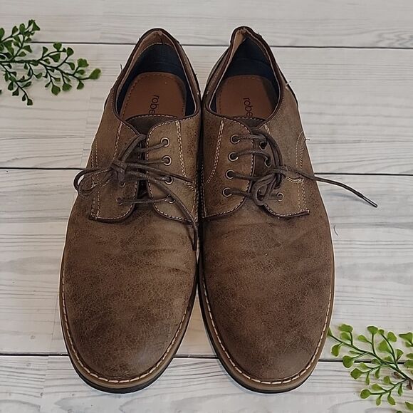 Robert David Davenport Mens Brown Faux Suede Oxfords Casual Shoes Size 9.5 - Picture 2 of 9